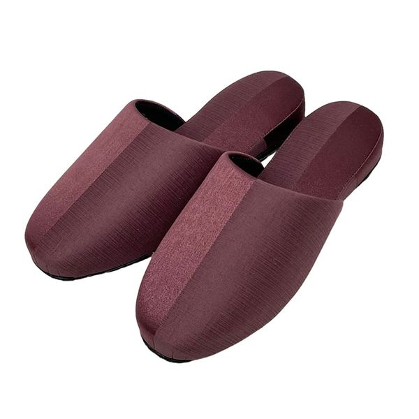 Slippers for Guests, Made in Japan, High Quality, Contrast, Stylish, Shichiyo, Elegant, Size M, Room Shoes, Room Slippers, Room Shoes, Elegant, Hanging, Indoor, Artisan, red (wine)