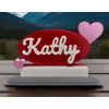 Personalized 3D Printed Name Sign with Hearts - Custom Desk Decor Nameplate