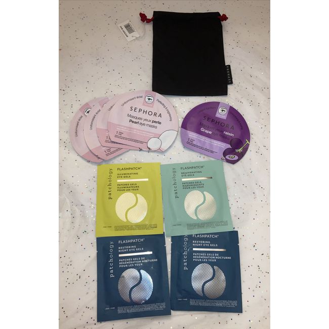 PATCHOLOGY EYE “GEL” VARIETY 4 Pc + 5x Sephora Pearl Grape Eye Masks 9 Total