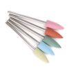 5pcs Nail Drill Bits, Cuticle Drill Bit, Drill Bits for Nails, Nail Bits for Nail Drill Nail Art Manicure Rubber Manicure Pedicure Nail Polishing Burr Accessory for Acrylic Gel Nail (F2)