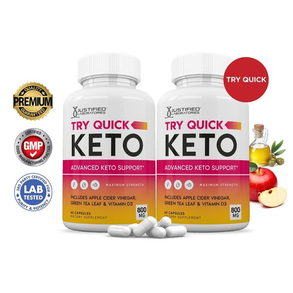 Try Quick Keto ACV Pills 1275 MG Stronger Than Gummies Keto Support 2 Bottles