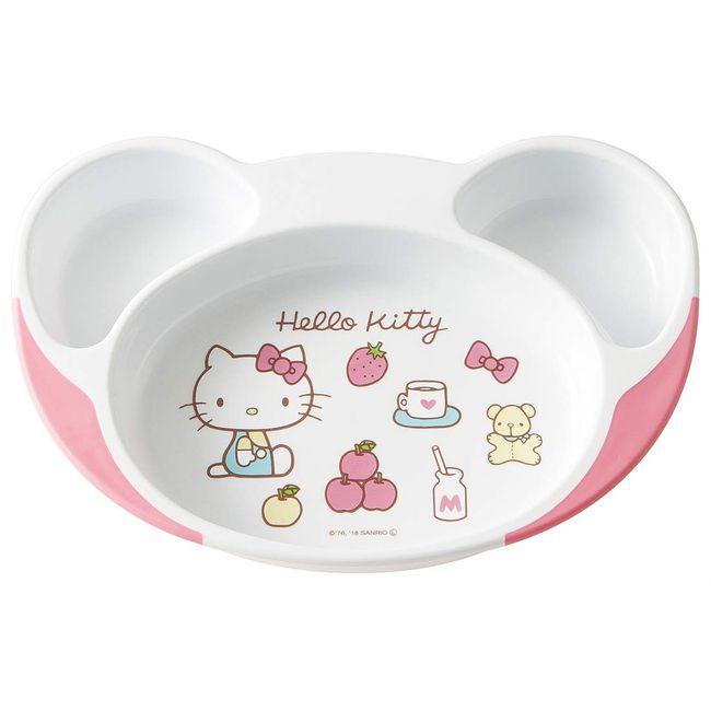 Skater WP7 Children's Plate, Easy to Scoop, Children's Tableware, Baby Lunch Plate, Hello Kitty 70's, Sanrio, 9.9 x 6.2 x 1.4 inches (22.7 x 15.7 x 3.6 cm)