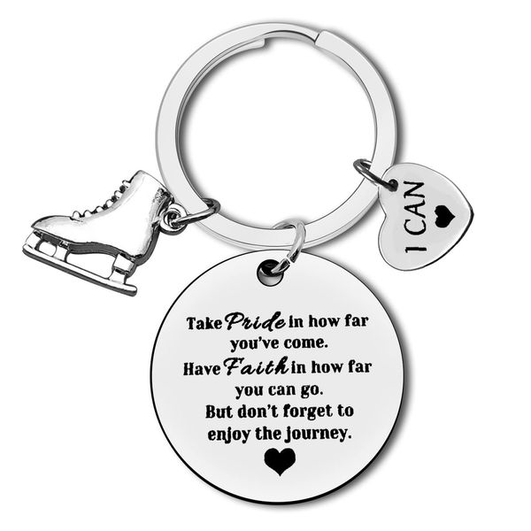 Ice Skater Gift Ice Skating Gift Keyring Skate Lover Gift Skating Team Gifts Figure Skating Gifts Inspirational Gift for Ice Skater Ice Teams Gift Student Graduation Gift Encouragement Jewelry Gift