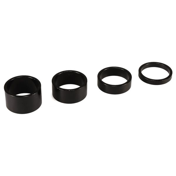 4PCS New Quality Alloy Black Headset Spacers 1 1/8" - 5mm, 10mm, 15mm, 20mm