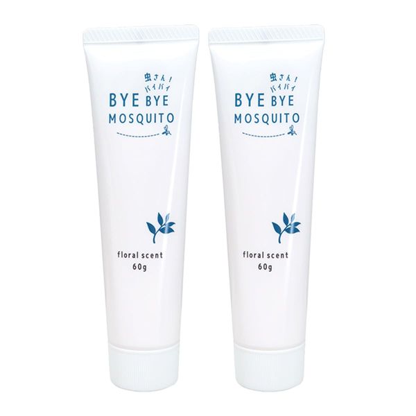 BYE BYE MOSQUITO Mosquito Repellent Cream, 2 Pieces, Contains 10% Deat, Baby, Children, Outdoor, Mosquito Repellent Cream, Peppermint Geranium, Citrus Scent, Alcohol-free, Made in Japan