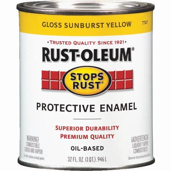 (2)-Qt Sunburst Yellow Rust-Oleum Protective Rust Control Enamel Paint 7747-502