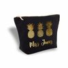 Personalised Makeup Bag, Metallic Pineapples by printing corner (Large)
