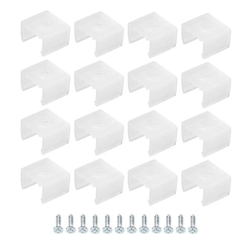 uxcell 120pcs LED Neon Mounting Clamp Neon Light Mounting Brackets LED Neon Fixing Clips for 12mm-14mm Silicone LED Neon Strip Translucent