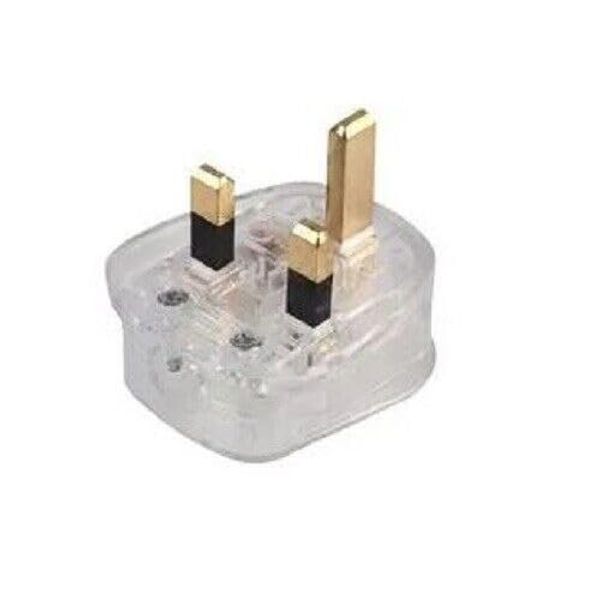 Transparent UK Fused 5 Amp Main 3 Pin Household Plug