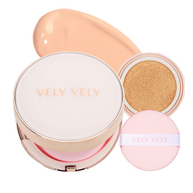 Vely Vely Aura Luminous Cushion Foundation 17g + Refill 17g, No. 21 Light, 1ea