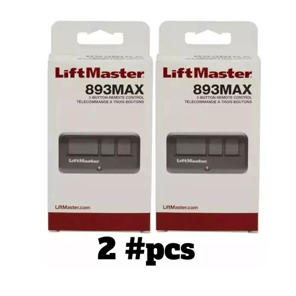 2 Pack 893MAX 3 Button LiftMaster Visor Remote Control Garage Door Opener