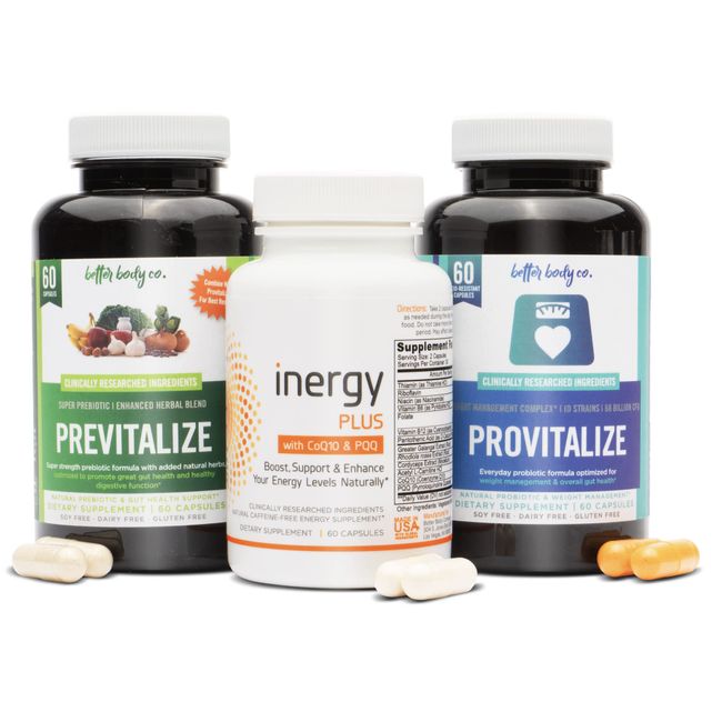 Menokit Bundle | Provitalize, Previtalize and inergyPLUS Bundle - Natural Menopause Probiotic and Prebiotic with a Boost of Energy