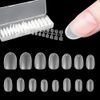FINGOOO Nail Tips, Ultra Thin, 300 Pieces, Short, Clear, Medium, False Nails, Natural Fit, Adherence (Oval S)