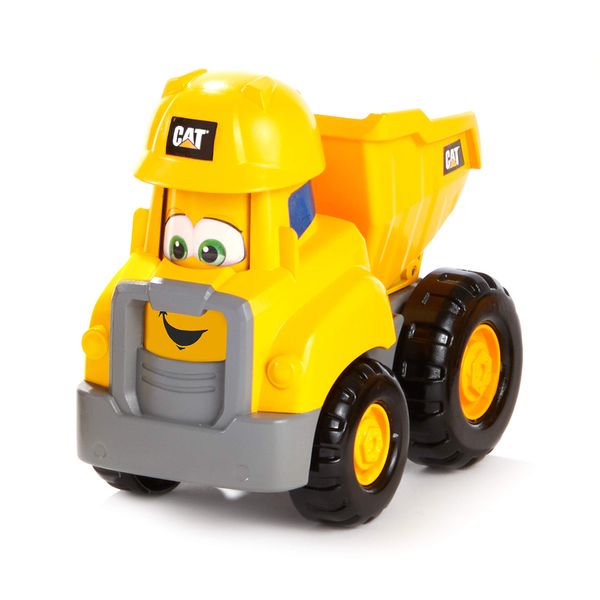 CAT Construction Toys, Junior Crew Construction Pals Dump Truck Educational Preschool Vehicle with Kid Vroom Sounds and Animated face. for Ages 2+