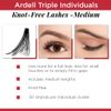 Ardell False Eyelashes Triple Individuals Knot-Free Medium Black 4 Pack