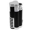 Prestige Import Group Cyclone Wind Resistant Triple Torch Cigar Lighter with Punch Cutter - Color: Chrome with Black
