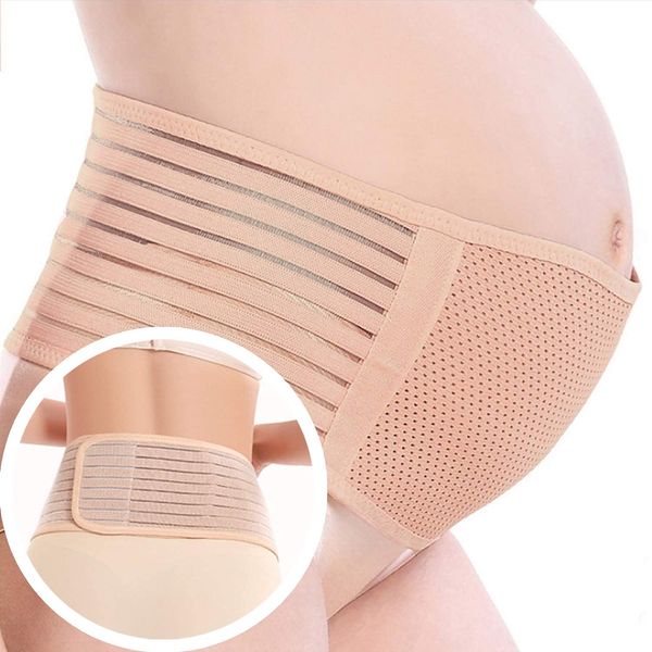 SDA Pregnancy Support Belt (1PC) - Pelvic Girdle Bump Support - Providing Gentle Compression in the Abdominal Area - L/XL: Wide - Adjustable Size Fits up to 130cm (51.5 inches)