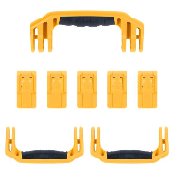 Pelican 1606 Replacement Handle & Latch Set by ColorCase - Yellow Handles & Push Button Latches