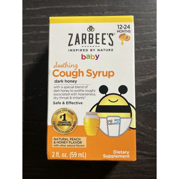 Zarbees Baby Soothing Cough Syrup 12-24 Months Peach&Honey Exp 5/25