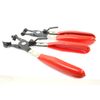 Hose Clamp Pliers 2pc Tool Set Ratchet Locking Flat Band Ring Spring Type Swivel