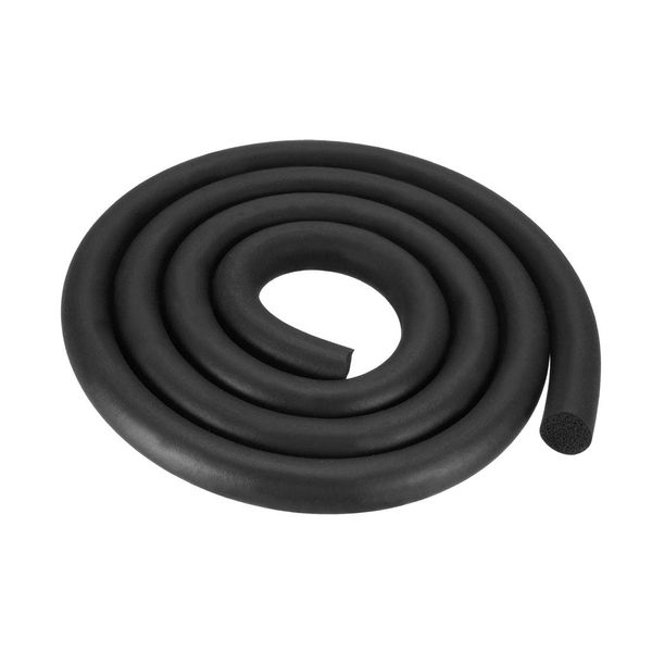 sourcing map Foam Rubber Seal Weather Strip 12mm Diameter 1 Meter Long Black