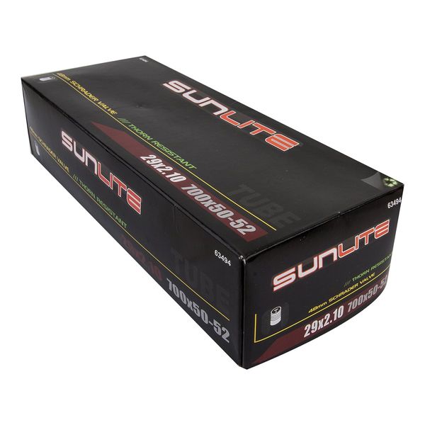 Sunlite Thorn Resistant Schrader Valve Tube, 29 x 2.10 (700 x 50-52) / 48mm, Black