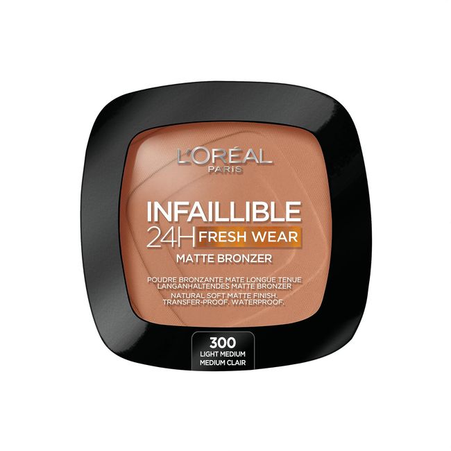 L'Oréal Paris Soft Matte Bronzer, Longwear, Matte Finish, Waterproof and Transfer-proof, Infallible 24H, 300 Light Medium