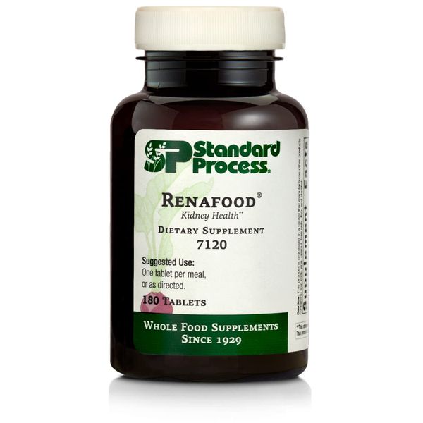 Standard Process Renafood - Whole Food Kidney Health Supplement for Kidney Support with Kidney Bean, Renal Vitamins, Spanish Moss, Lactose, Organic Sweet Potato, Beet Root, and More - 180 Tablets