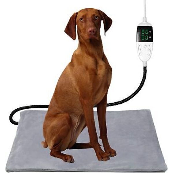 Electric Pet Heating Pad Bed for Cat Dog Large Indoor Outdoor Waterproof 26"X20"