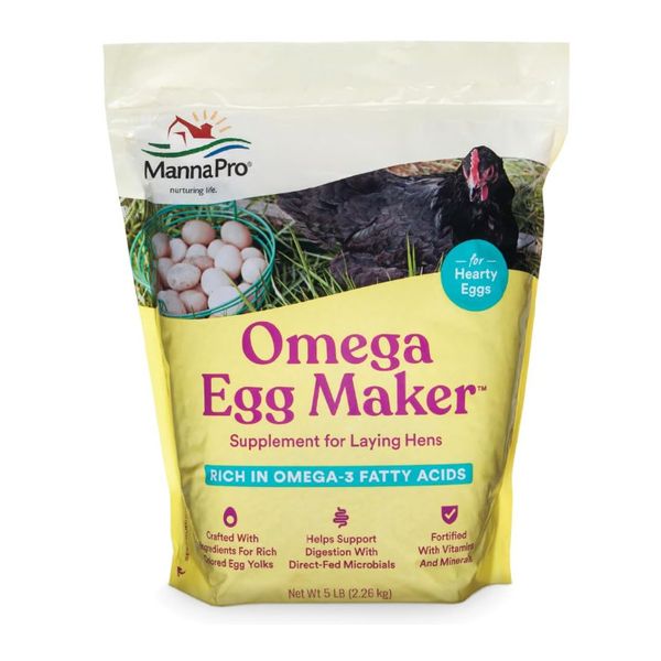 Manna Pro Omega Egg Maker - Chicken Feed Supplement for Laying Hens - Poultry Fo