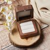 Personalised Wedding Ring Box Holder for 2 Rings With Script Design RB-5 Brown
