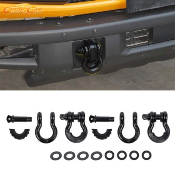 Front D-Ring Shackle Towing Tow Hook Bracket for Ford F150 Chevy Silverado Ram