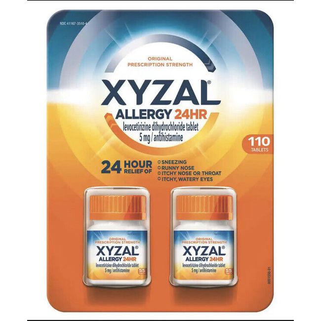 XYZAL Allergy Treatment  Tablet 24 Hours , 5mg - 110 Count Total Exp 2025 NEW