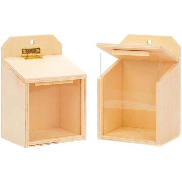 Baker Ross AV441 Wooden Squirrel Feeders-Pack of 2, Multipurpose Mini Box for Kids to Paint, Decorate and Hang in The Garden