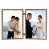 5x7 Hinged Double Cast Metal Picture Frames, Gold Rope Design