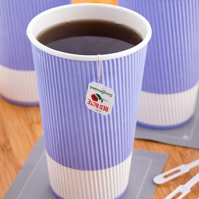 12 oz Midnight Blue Paper Ripple Wall Coffee Cup - with White Lid - 3 1/2 inch x 3 1/2 inch x 5 inch - 200 Count Box