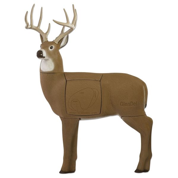 Field Logic GlenDel Full-Rut Buck 3D Archery Target with Replaceable Insert Core, GlenDel Full-Rut Buck w/4-sided insert, brown