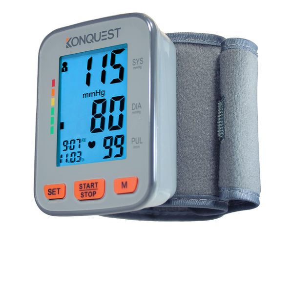 Konquest KBP-2910W Automatic Wrist Blood Pressure Monitor - Accurate - Adjustable Cuff, Large Screen Display - Portable Case - Irregular Heartbeat Detector - Tensiometro