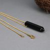 COAI Hexagonal Pointed Necklace: Black Obsidian for Women
