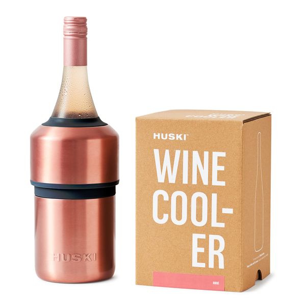 Huski Wine Cooler | Premium Iceless Wine Chiller | Keeps Wine Cold up to 6 Hours | Award Winning Design | New Wine Accessory | Fits Some Champagne Bottles | Perfect Gift for Wine Lovers (Rosé)