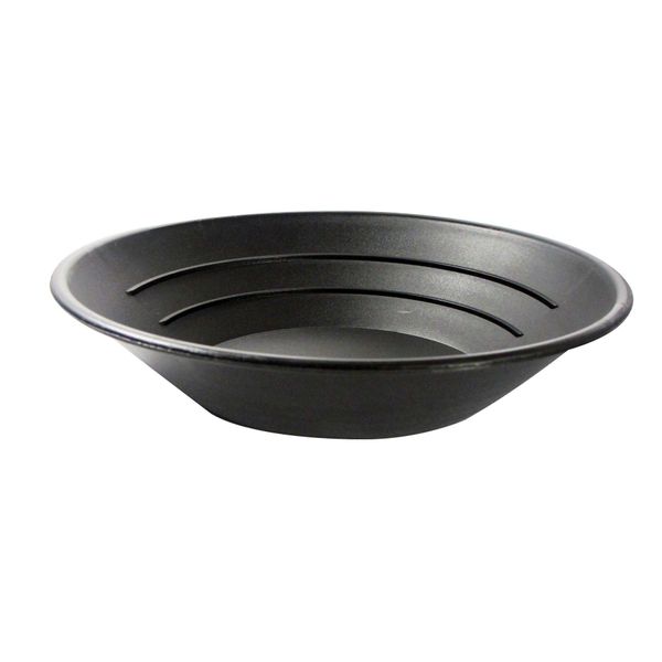 SE 10” Black Plastic Gold Pan with Riffles - GP1001B