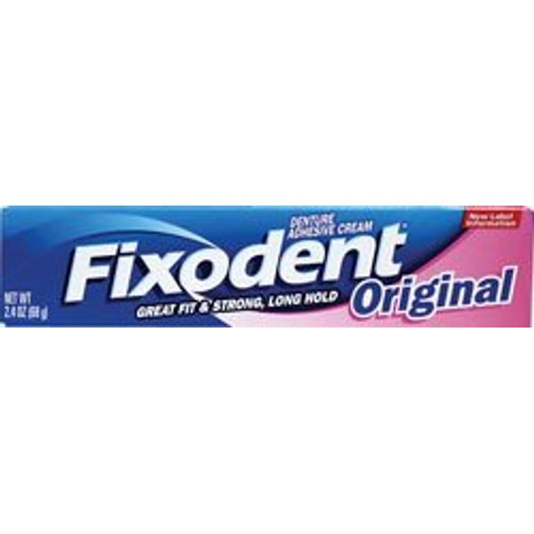 Fixodent Denture Adhesive Cream, Original, 2.4 oz. (Pack of 4)