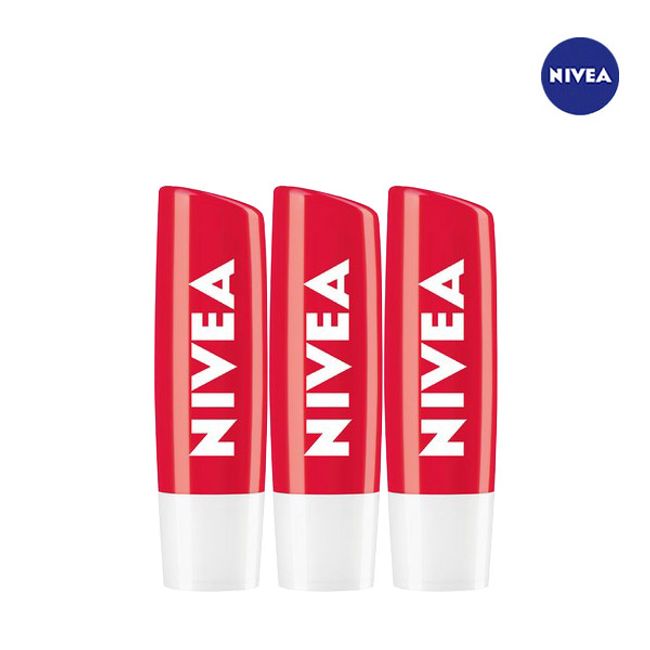 Nivea Lip Care 3 Moisturizing/Care Lip Balm, 4.8g, Essential Care