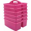 Pink Plastic Storage Caddy Pack of 6