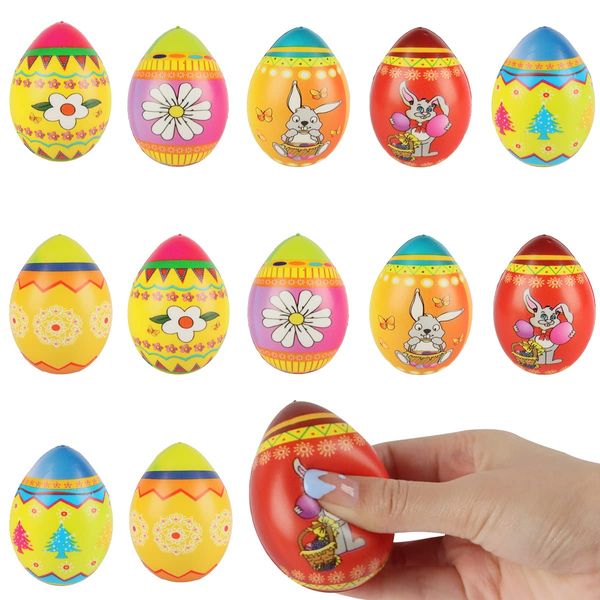 Ostereier Stressball Hillylolly Antistressball Erwachsene Kinder, Antistressball, Knetball Knautschball, Stressball für Kinder Erwachsene, Anti Stress Bälle, Ostern Party Geschenke Deko (A)