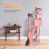 53" Cat Tree Activity Tower Pet  with Scratching Posts  Ladders Indoor Pink