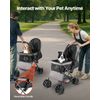 VEVOR Pet Stroller Foldable 4 Wheels Travel Dog Stroller Reversible Handle