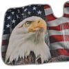 American Eagle US Flag Car Sun Shade - Foldable Windshield Sunshade Dash Visor