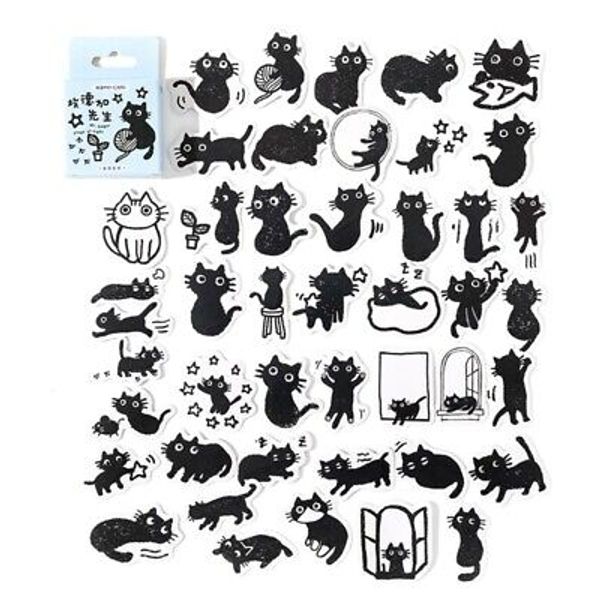 45x/Box Self-Adhesive Stickers Cats Theme Stickers Pet Stickers Laptop Stickers