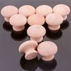 10x Large 50mm Drilled Natural Plain Knobs - Wooden Cupboard/Door/Drawer Handles